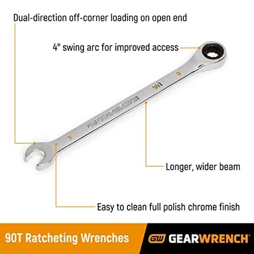 GEARWRENCH 11/32" 4 Degree Swing Arch 12 Point Ratcheting Combination Wrench - 86942 | Tight Spaces & Precision Turning thumbnail 2