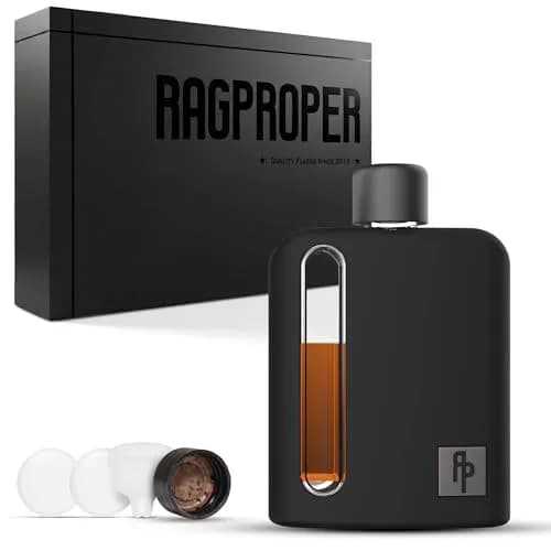 Ragproper Glass Hip Flask 100ml (3.4oz) Black | Patented Leakproof Design for Whiskey & Spirits thumbnail 1