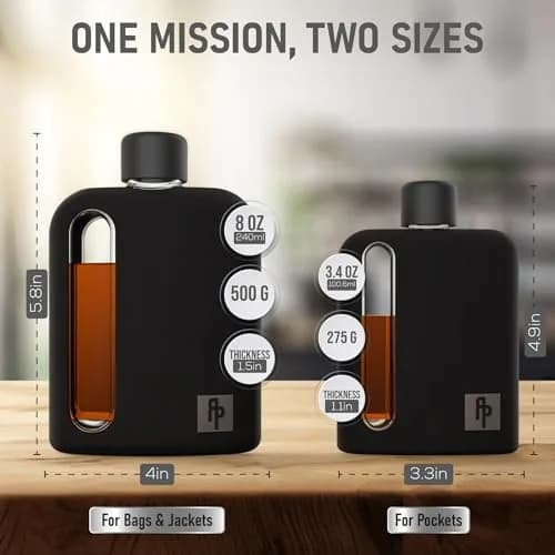 Ragproper Glass Hip Flask 100ml (3.4oz) Black | Patented Leakproof Design for Whiskey & Spirits thumbnail 8