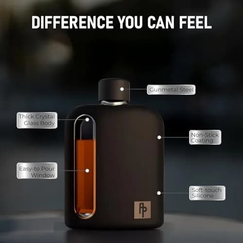 Ragproper Glass Hip Flask 100ml (3.4oz) Black | Patented Leakproof Design for Whiskey & Spirits thumbnail 3