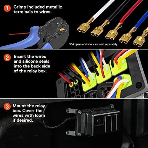 True MODS 12V Automotive Waterproof Fuse Relay Box Kit with 6 Relays & 10 Fuses | Organizes & Protects 6 Circuits thumbnail 6