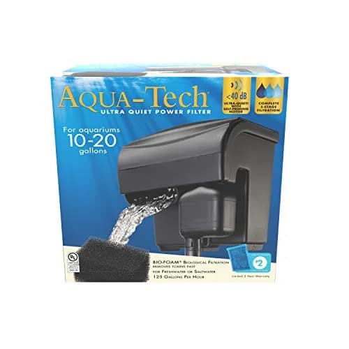 Aqua-Tech Ultra Quiet Power Filter for Aquariums 10-20 Gallon | 125 GPH, Low Noise, Biological & Carbon Filtration thumbnail 1