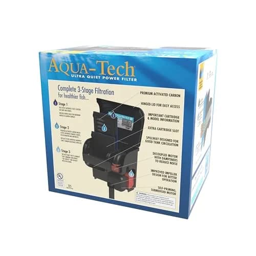 Aqua-Tech Ultra Quiet Power Filter for Aquariums 10-20 Gallon | 125 GPH, Low Noise, Biological & Carbon Filtration thumbnail 3