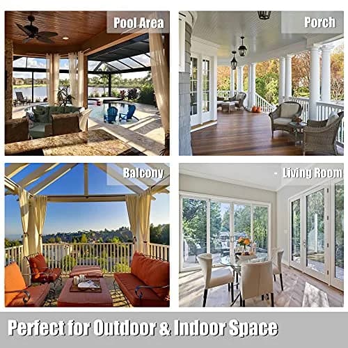 BONZER Waterproof Outdoor Blackout Curtains for Patio 100"W x 120"L | Thermal Insulated, Waterproof, Privacy (70-120 chars) thumbnail 6