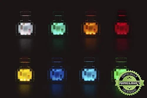 Minecraft Potion Bottle Color-Changing LED Desk Lamp | 7 Inch Night Light thumbnail 5