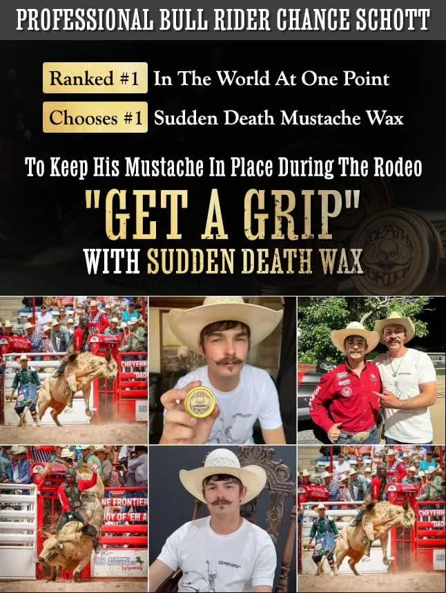 THE VINTAGE GROOMING CO. Sudden Death Mustache Wax Strong Hold 1 oz (28.35 g) | Tames Unruly Whiskers All Day thumbnail 3