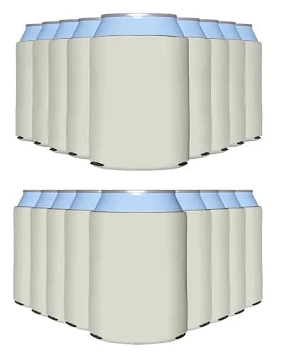 PartyPrints Grey Sandstone Blank Can Cooler Sleeves 100-Pack | Customizable Foam Insulated Drink Holder for 12oz/16oz Cans thumbnail 1