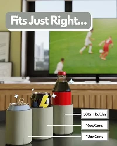 PartyPrints Grey Sandstone Blank Can Cooler Sleeves 100-Pack | Customizable Foam Insulated Drink Holder for 12oz/16oz Cans thumbnail 4