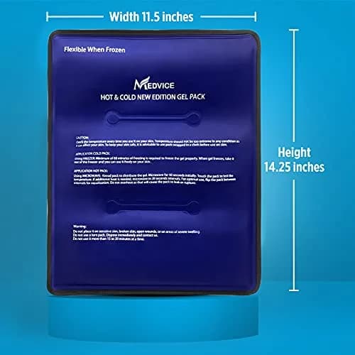 MEDVICE Large Hot & Cold Ice Pack 11.5 x 14.25 Inch (30cm x 36cm) | Flexible Gel Pack for Injuries & Pain Relief thumbnail 7