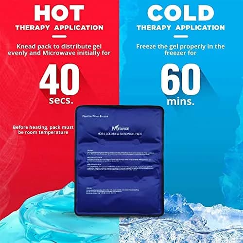 MEDVICE Large Hot & Cold Ice Pack 11.5 x 14.25 Inch (30cm x 36cm) | Flexible Gel Pack for Injuries & Pain Relief thumbnail 3