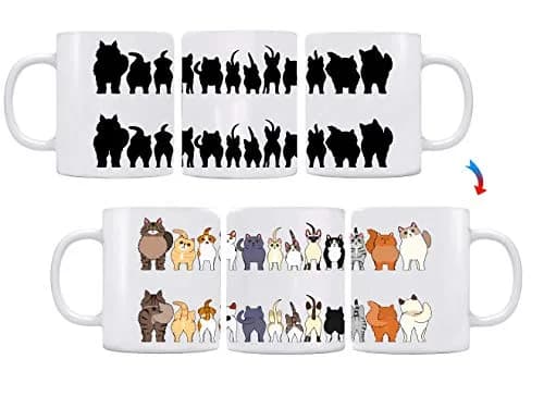 Sunkiss Unlimited Color Changing Cheeky Cats ThermoH Logo Ceramic Mug | 325ml Heat Sensitive Cat Design thumbnail 1