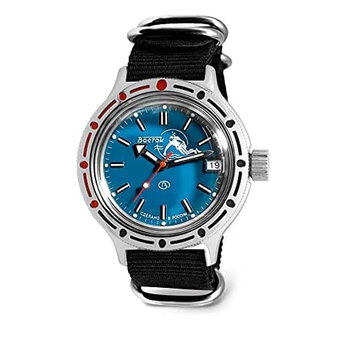 VOSTOK Amphibia 420059 Diver Watch 40mm Stainless Steel | Water-Resistant 200m thumbnail 1
