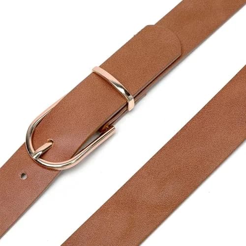 Earnda Women's Faux Leather Chic Belt for Jeans, Brown, Medium | Stylish Casual Accessory thumbnail 4