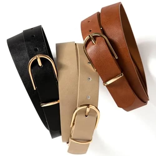 Earnda Women's Faux Leather Chic Belt for Jeans, Brown, Medium | Stylish Casual Accessory thumbnail 5