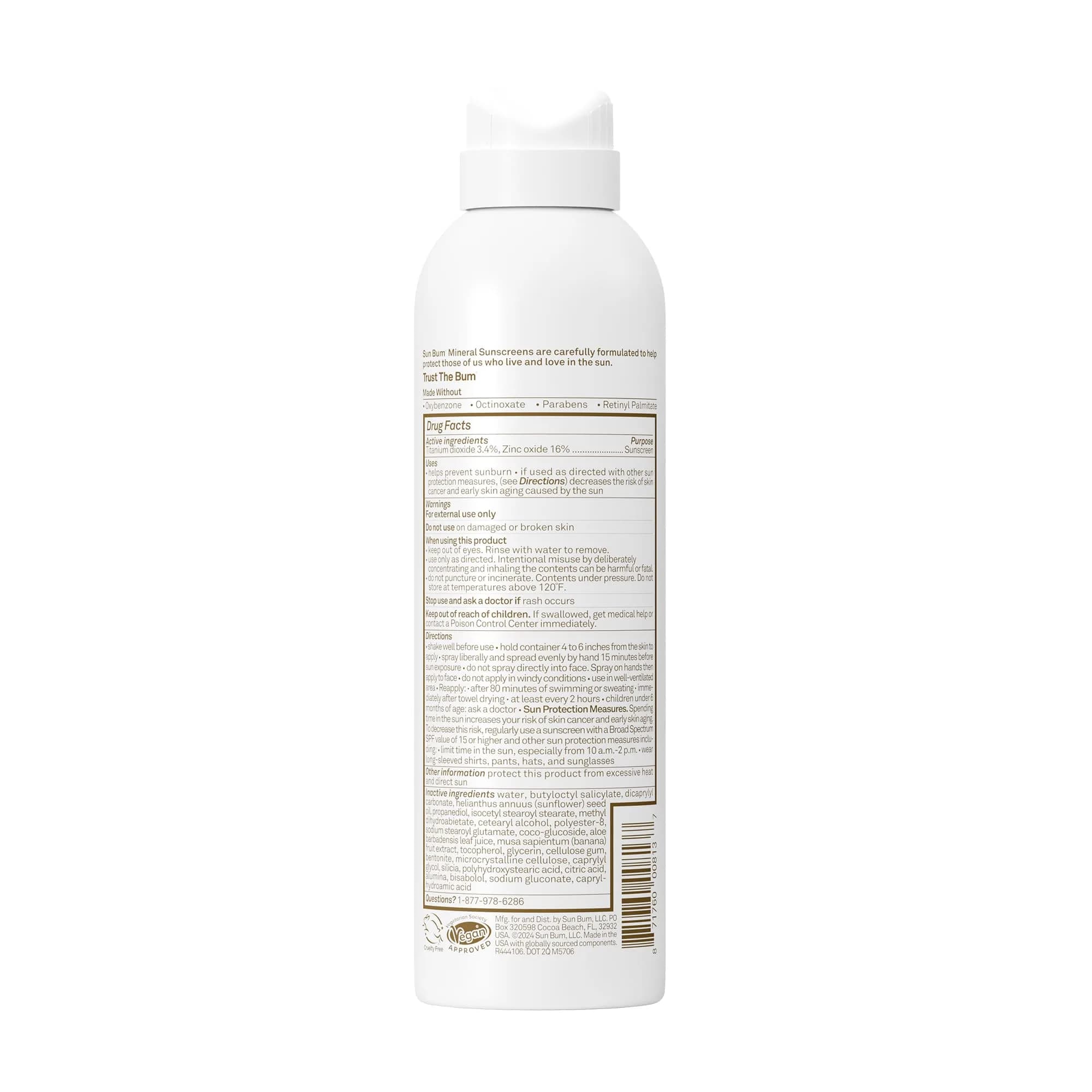 Sun Bum Mineral SPF 50 Sunscreen Body Spray 6 oz (177 ml) | Reef-Safe Protection for Sensitive Skin - view 5