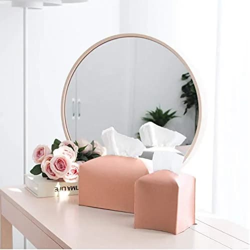 Carrotez PU Leather Rectangular Tissue Box Cover Holder - Peach Pink | Fits Standard Boxes thumbnail 7