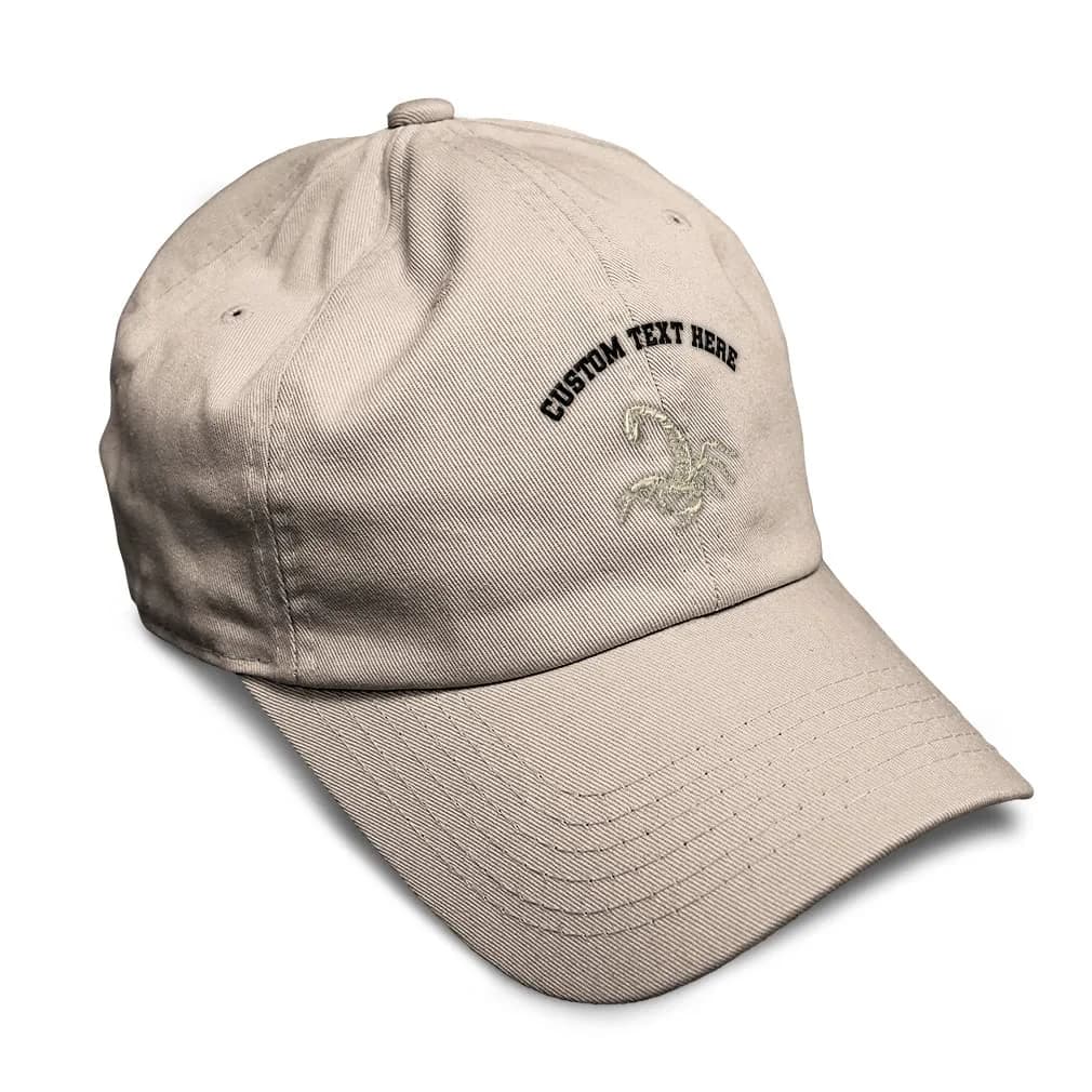 Speedy Pros Custom Soft Baseball Cap 100% Cotton | Embroidered Wild Animals, Unisex, Black, Adjustable Fit — Stone Personalized Text Here