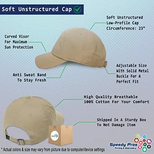 Speedy Pros Custom Cotton Baseball Cap with Embroidery | Unisex Classic Dad Hat (Stone, 100% Cotton, Adjustable) thumbnail 2