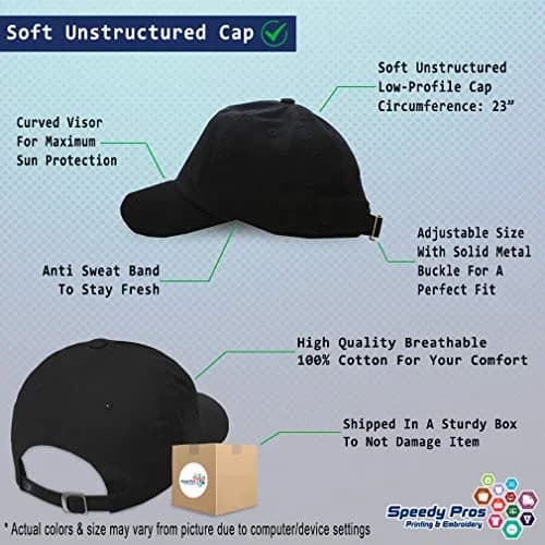 Speedy Pros Custom Soft Baseball Cap 100% Cotton | Embroidered Wild Animals, Unisex, Black, Adjustable Fit thumbnail 2
