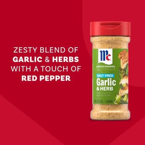 McCormick Salt Free Garlic and Herb Seasoning 4.37 oz (124 g) | Bold Blend for Healthy Meals thumbnail 8