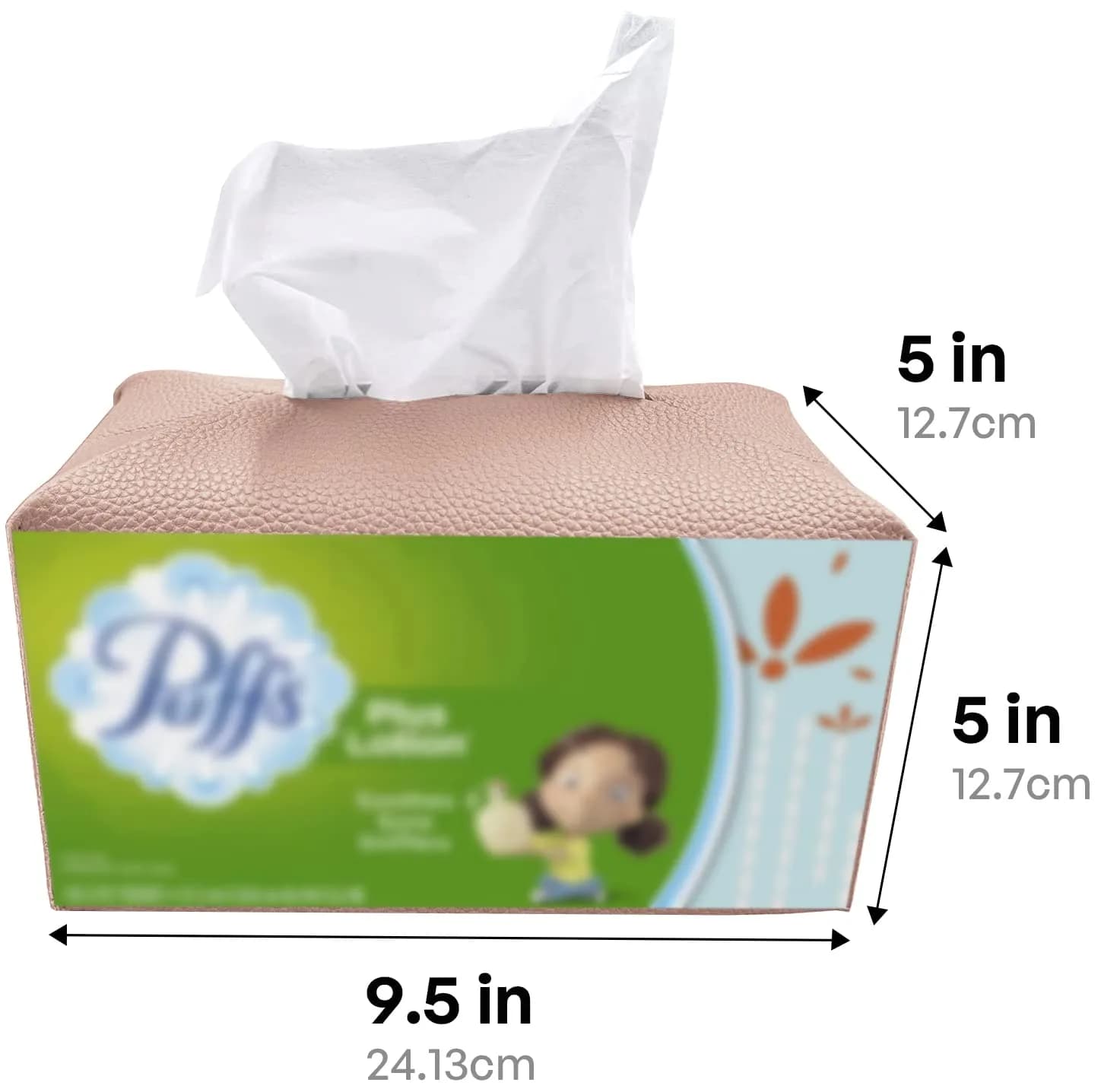 Carrotez PU Leather Rectangular Tissue Box Cover, Rose Pink | Decorative Organizer for Bathroom Vanity Countertop, Night Stands, Office Desk - view 5