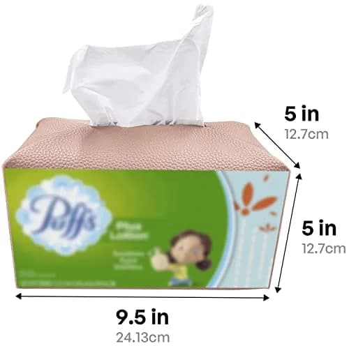 Carrotez PU Leather Rectangular Tissue Box Cover, Rose Pink | Decorative Organizer for Bathroom Vanity Countertop, Night Stands, Office Desk thumbnail 5