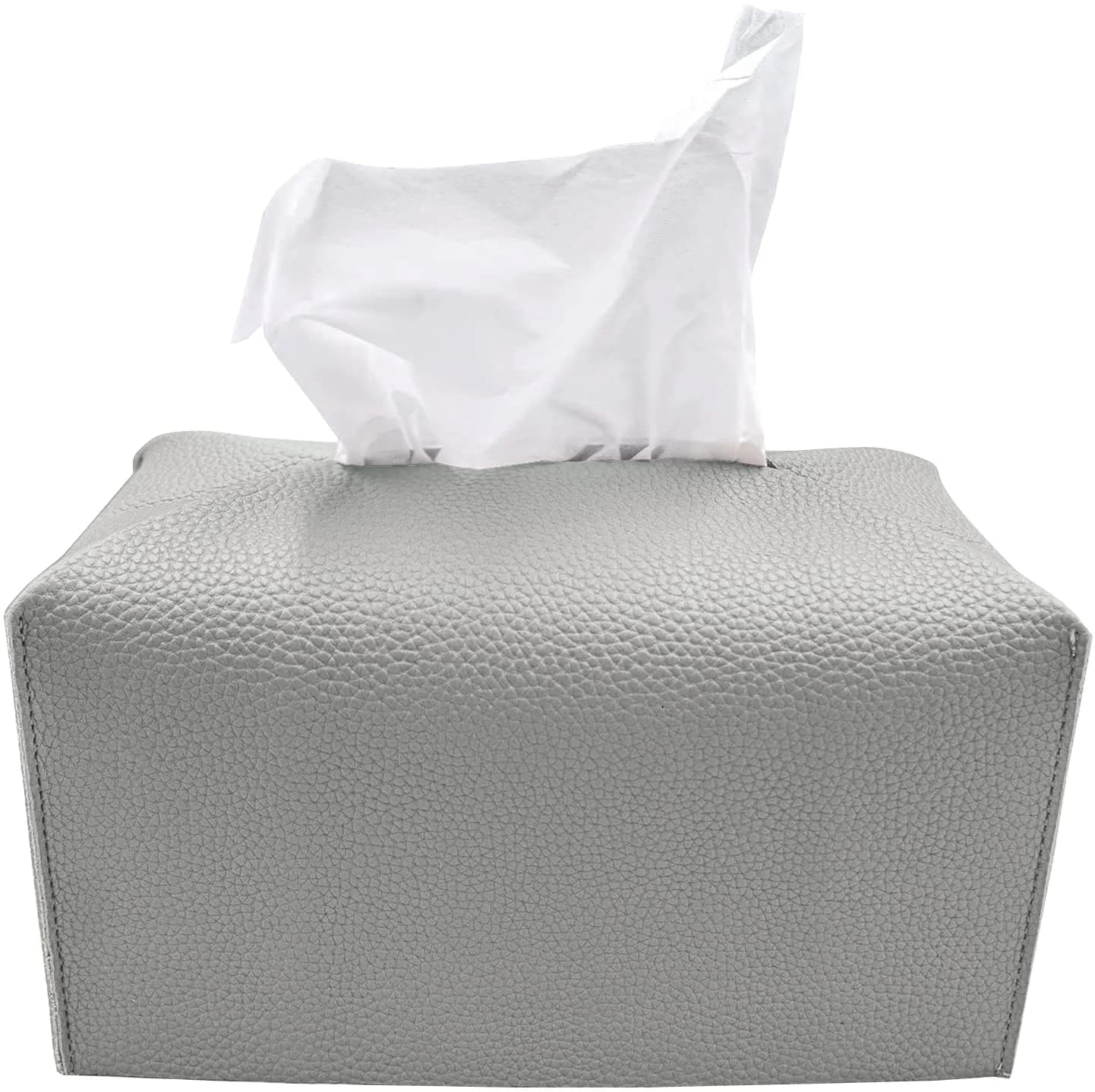 Carrotez Tissue Box Cover, Rectangular PU Leather Pastel Grey | Stylish Decor for Home & Office — Pastel Grey / (Rectangular)