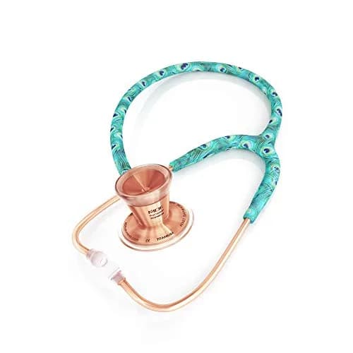 MDF Instruments Peacock Rose Gold ProCardial Cardiology Stethoscope | Titanium, Dual Head, Adult, Limited Edition thumbnail 2