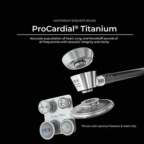 MDF Instruments Peacock Rose Gold ProCardial Cardiology Stethoscope | Titanium, Dual Head, Adult, Limited Edition thumbnail 3