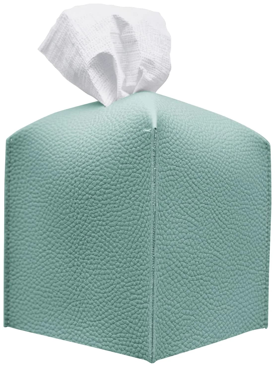 Carrotez Tiffany Mint PU Leather Square Tissue Box Cover 5"x5"x5" - Modern Organizer - main product image