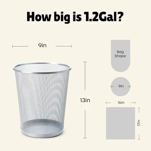 FORID 1.2 Gallon Colored Trash Bags | Extra Thick, Odorless, Strong Plastic Wastebasket Liners for Bathroom, Bedroom, Office & Car (150 Bags) thumbnail 7