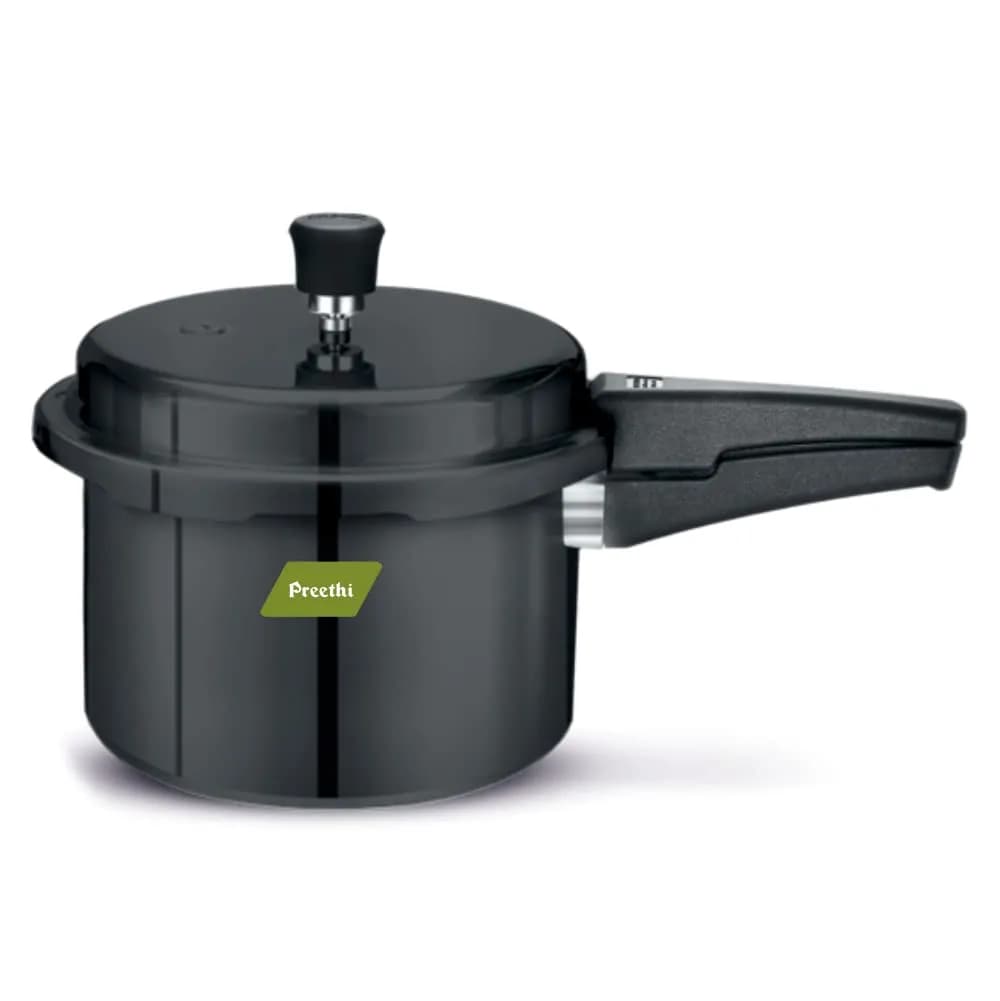 Preethi Pressure Cooker 5 Litres | Hard Anodized Induction Base, Outer Lid, Gas Compatible