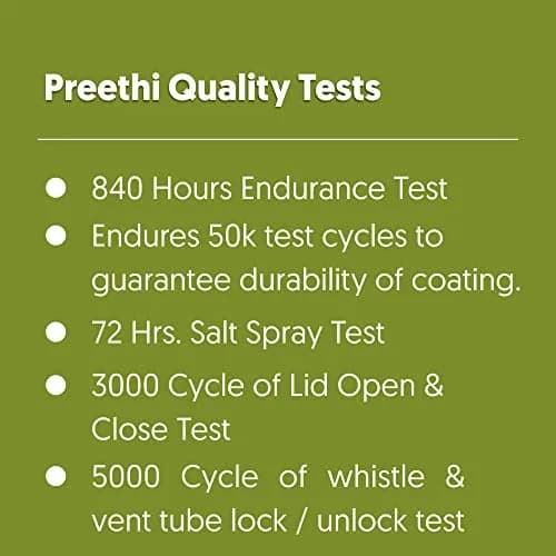 Preethi Pressure Cooker 5 Litres | Hard Anodized Induction Base, Outer Lid, Gas Compatible thumbnail 5