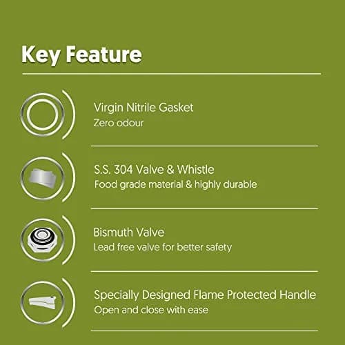 Preethi Pressure Cooker 5 Litres | Hard Anodized Induction Base, Outer Lid, Gas Compatible thumbnail 3