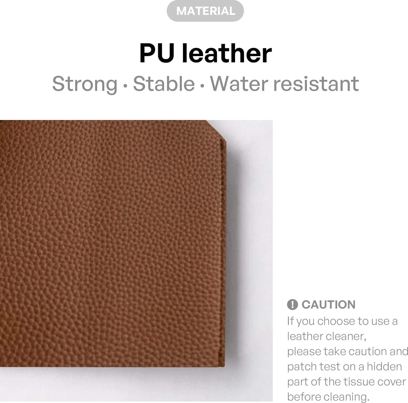 Carrotez Modern PU Leather Square Tissue Box Cover 13cm (5"X5"X5") | Stylish Organizer for Home & Office - view 2