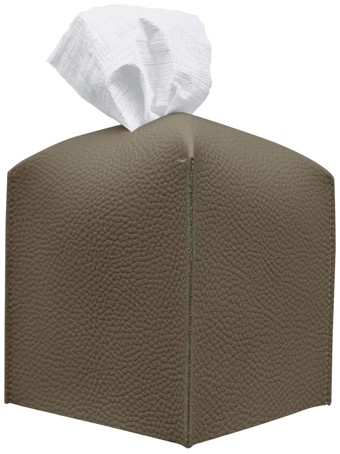 Carrotez Modern PU Leather Square Tissue Box Cover - Cocoa Brown — Cocoa Brown
