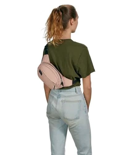 JanSport Fifth Avenue Fanny Pack Crossbody Bag for Women, Men - Stylish, Durable Waist Bag with Adjustable Belt, Main Zippered Pocket, Quick Stash, Misty Rose thumbnail 4