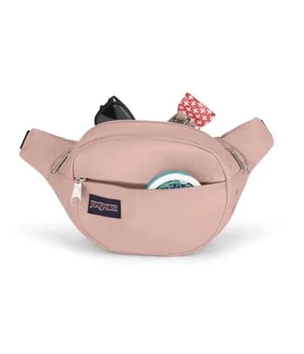 JanSport Fifth Avenue Fanny Pack Crossbody Bag for Women, Men - Stylish, Durable Waist Bag with Adjustable Belt, Main Zippered Pocket, Quick Stash, Misty Rose thumbnail 3