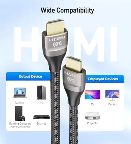 Cable Matters Premium Braided 8K HDMI Cable 9.8ft (3m) | 48Gbps Support HDR & 8K Resolution thumbnail 6