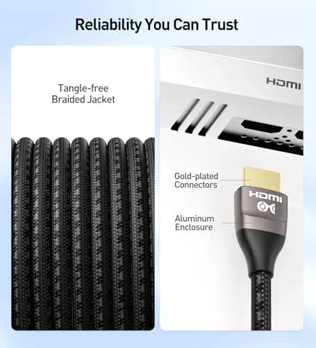 Cable Matters Premium Braided 8K HDMI Cable 9.8ft (3m) | 48Gbps Support HDR & 8K Resolution thumbnail 7