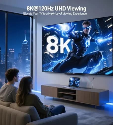Cable Matters Premium Braided 8K HDMI Cable 9.8ft (3m) | 48Gbps Support HDR & 8K Resolution thumbnail 3