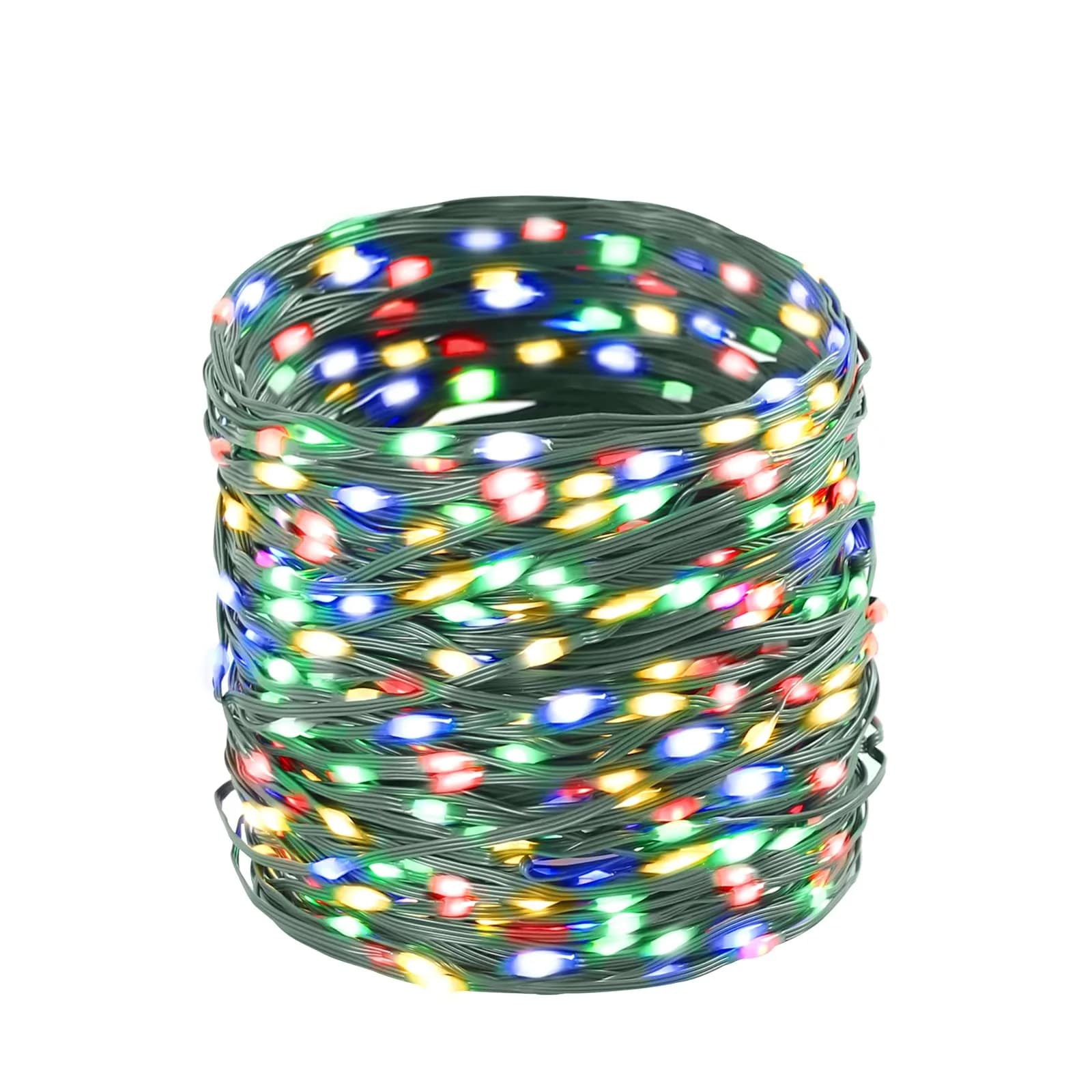 Tcamp 164FT 500 LED Colored Christmas Lights with Timer & Memory Function | 50m Green Wire Fairy String Lights — Multicolor