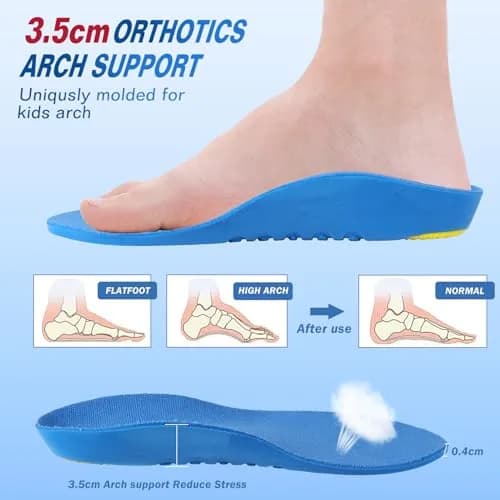 Bacophy Kids Arch Support Insoles 5-8 M US Toddler Deep Heel Cup Support thumbnail 2