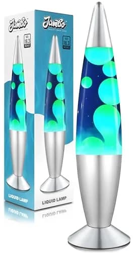 JAMBO 16" Liquid Motion Lamp - Blue with Yellow/Green Wax, 41.4cm (16.38") | Relaxing Lava Light for Home Decor thumbnail 1
