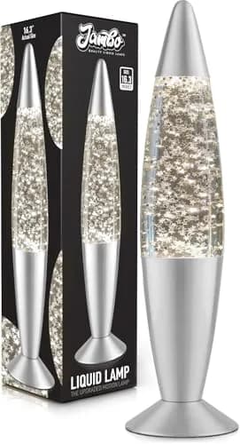 JAMBO 16-Inch Silver Star Glitter Lamp with E26 Base, 30W | Mesmerizing Liquid Motion for Any Room thumbnail 1