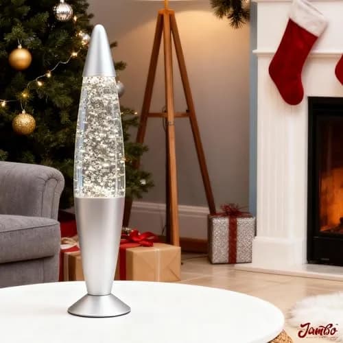 JAMBO 16-Inch Silver Star Glitter Lamp with E26 Base, 30W | Mesmerizing Liquid Motion for Any Room thumbnail 4