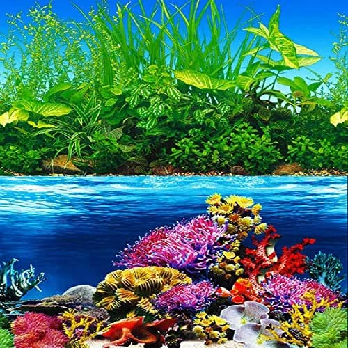 ELEBOX Fish Tank Background Paper 20" x 48" | Colorful Seaweed Water Plants Aquarium Decor thumbnail 1