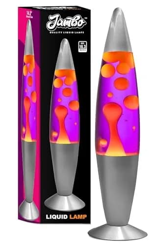 JAMBO 16 inch Liquid Motion Lamp Purple with Yellow Orange Wax | Relaxing Night Light for Adults Teens Kids thumbnail 1
