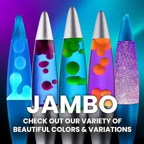 JAMBO 16 inch Liquid Motion Lamp Purple with Yellow Orange Wax | Relaxing Night Light for Adults Teens Kids thumbnail 6