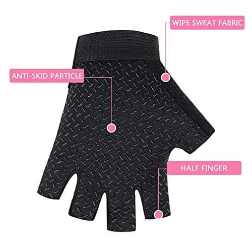 Accmor Kids Half Finger Sport Gloves for Cycling, Pink, Medium (19 cm) | Breathable & Non-Slip for Outdoor Sports thumbnail 4